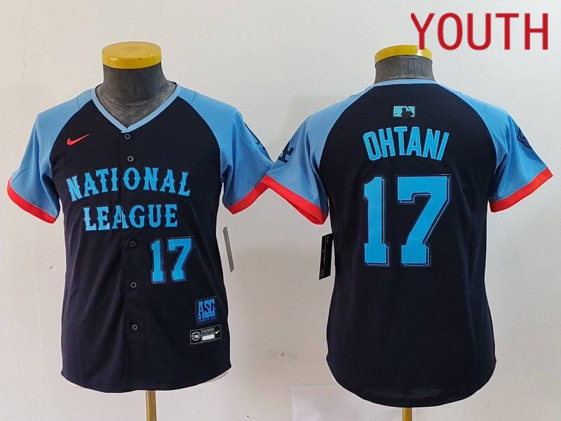 Youth Los Angeles Dodgers 17 Ohtani Blue All star 2024 Nike MLB Jersey style 5
